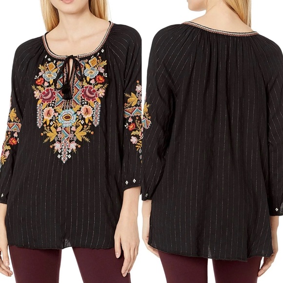 JOHNNY WAS ‘Clansy’ Embroidered Peasant Blouse Top Women’s Size Small - Picture 3 of 11